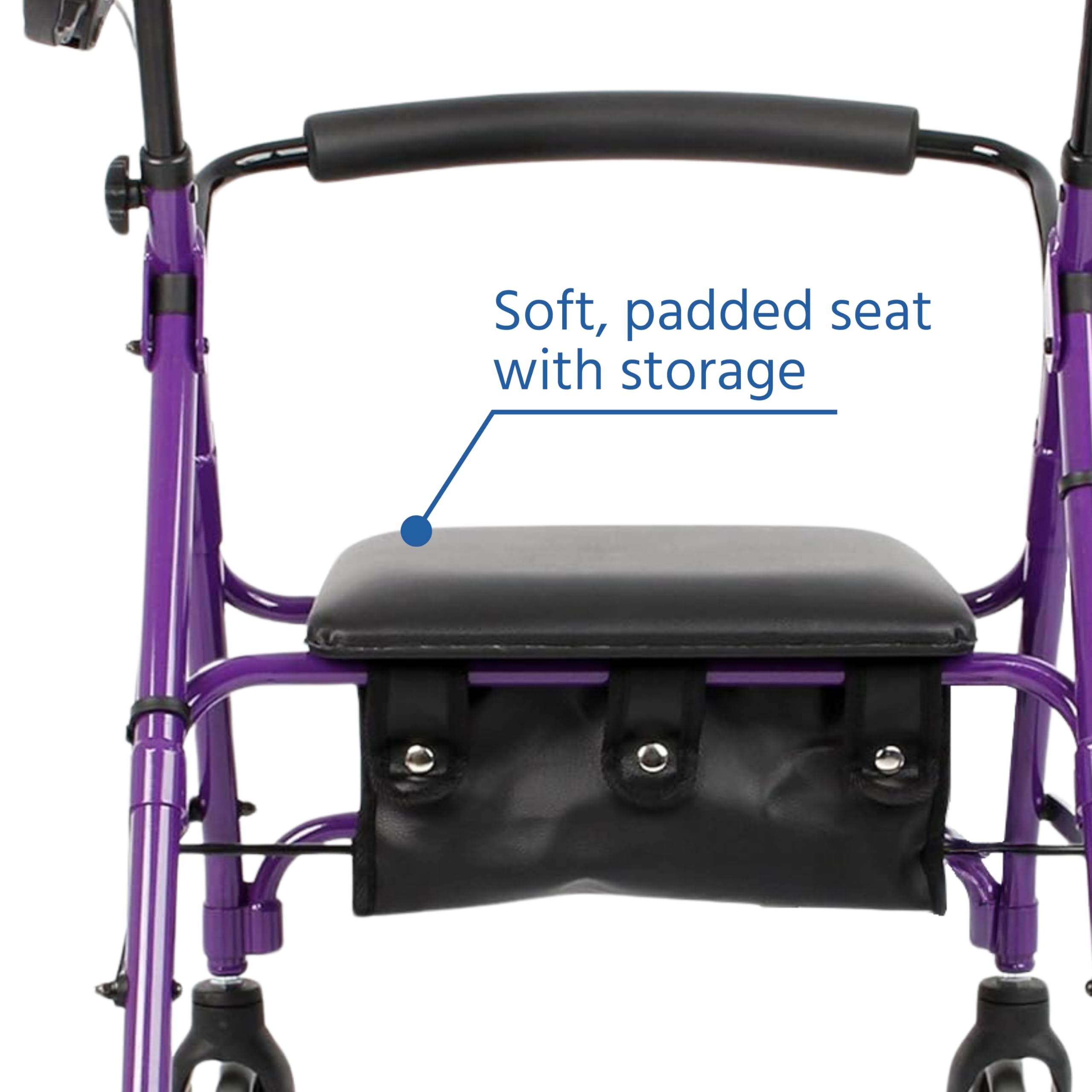 Days Rollator Walker with Seat - Lightweight Walking Aids Rollator, Adjustable Walking Frame with Wheels, Safe-Lock Brakes & Comfort Handles, Folding Mobility Aid for Users 5'9"-6'5" - Large, Quartz - Damaged Box
