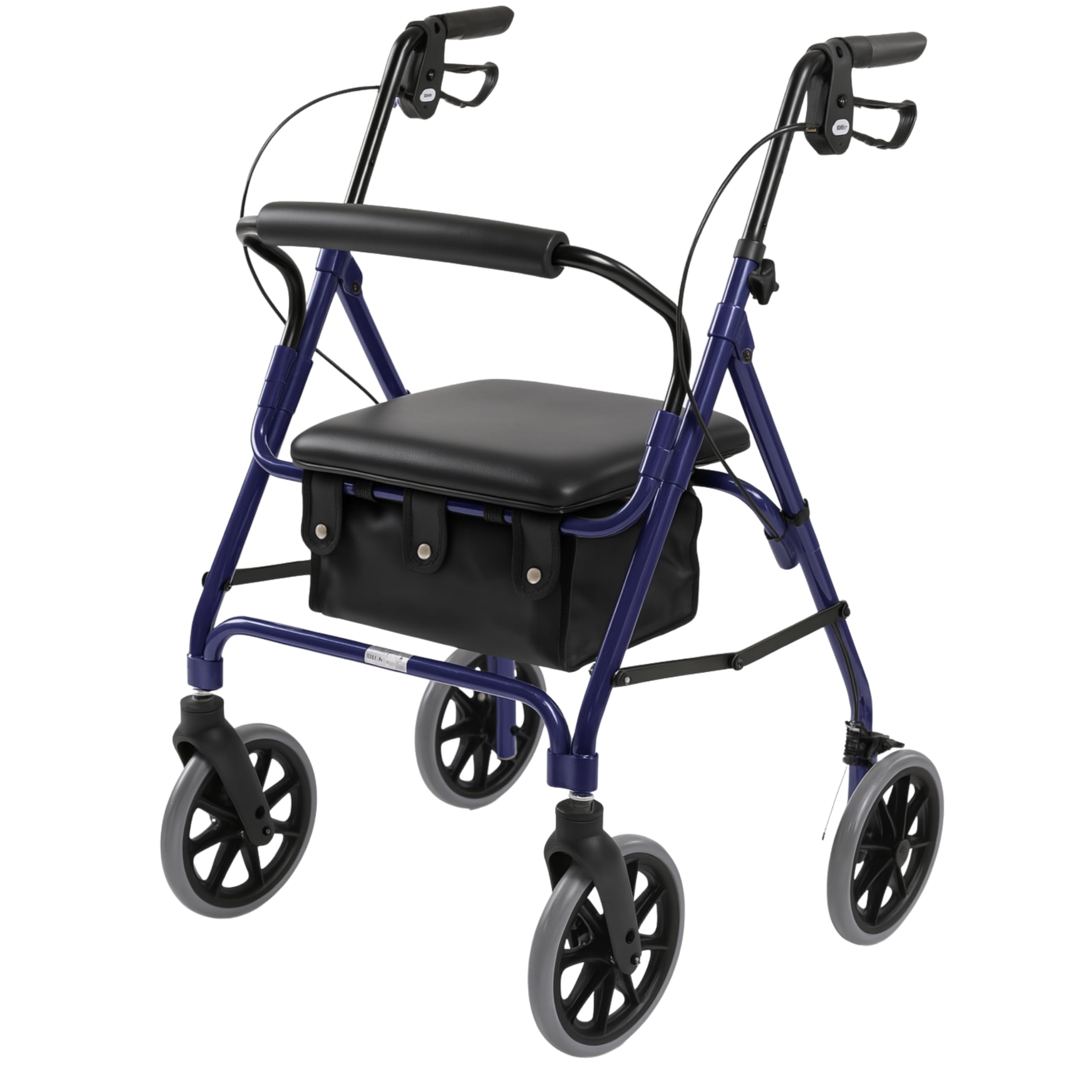 Days Rollator Walker with Seat - Lightweight Walking Aids Rollator, Adjustable Walking Frame with Wheels, Safe-Lock Brakes & Comfort Handles, Folding Mobility Aid for Users 5'9"-6'5" - Large, Quartz - Damaged Box