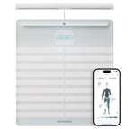 WITHINGS Body Scan - Smart Scale with Segmental Body Composition Analysis BIA, Weighing Scales Body Weight & Vascular Age, Visceral Fat, Heart Rate, iOS/Android, Beige