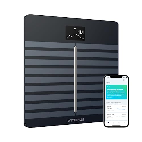 WITHINGS Body Scan - Smart Scale with Segmental Body Composition Analysis BIA, Weighing Scales Body Weight & Vascular Age, Visceral Fat, Heart Rate, iOS/Android, Beige
