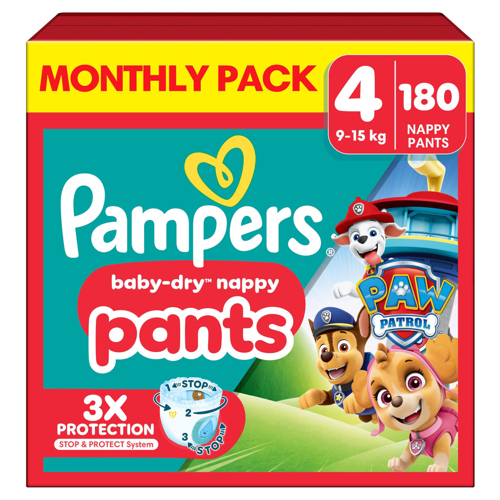 Pampers Baby-Dry Characters Paw Patrol Nappy Pants Size 6 138 Nappies - Damaged Box
