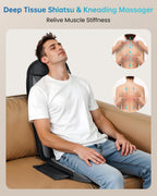 COMFIER Shiatsu Back Massager with Heat,Massage Chair Pad for Back Relief deep,Heated seat Cushion,Chair Massager for Neck,Hip with Kneading & Vibration,Home Office,Gifts for Women Men,Dad,Mom - Very Good