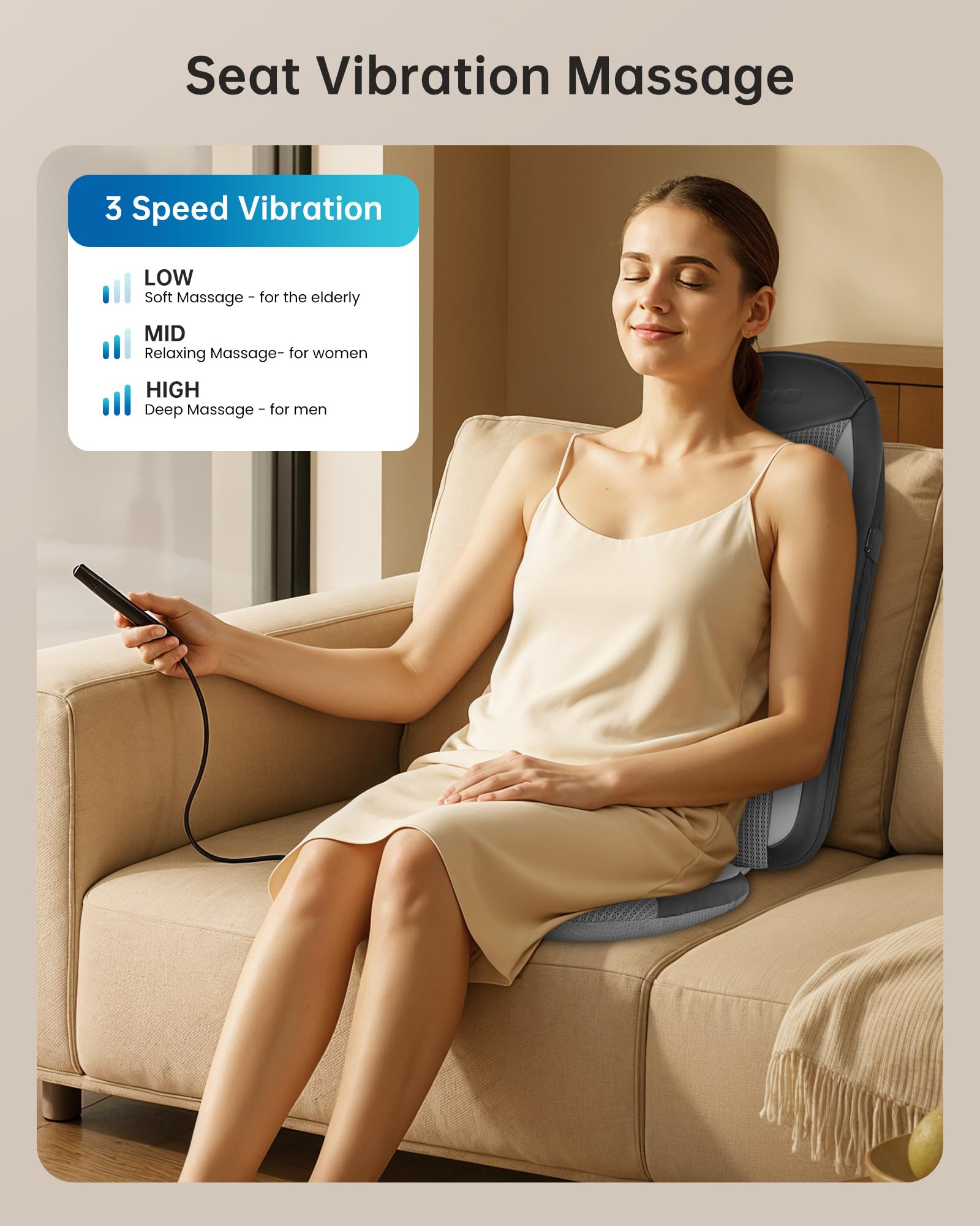 COMFIER Shiatsu Back Massager with Heat,Massage Chair Pad for Back Relief deep,Heated seat Cushion,Chair Massager for Neck,Hip with Kneading & Vibration,Home Office,Gifts for Women Men,Dad,Mom - Very Good