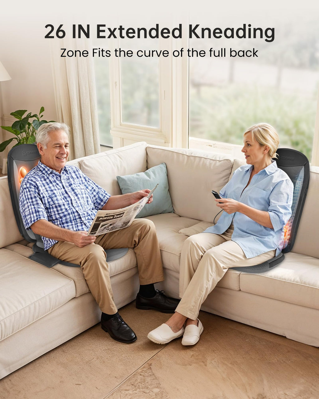COMFIER Shiatsu Back Massager with Heat,Massage Chair Pad for Back Relief deep,Heated seat Cushion,Chair Massager for Neck,Hip with Kneading & Vibration,Home Office,Gifts for Women Men,Dad,Mom - Very Good