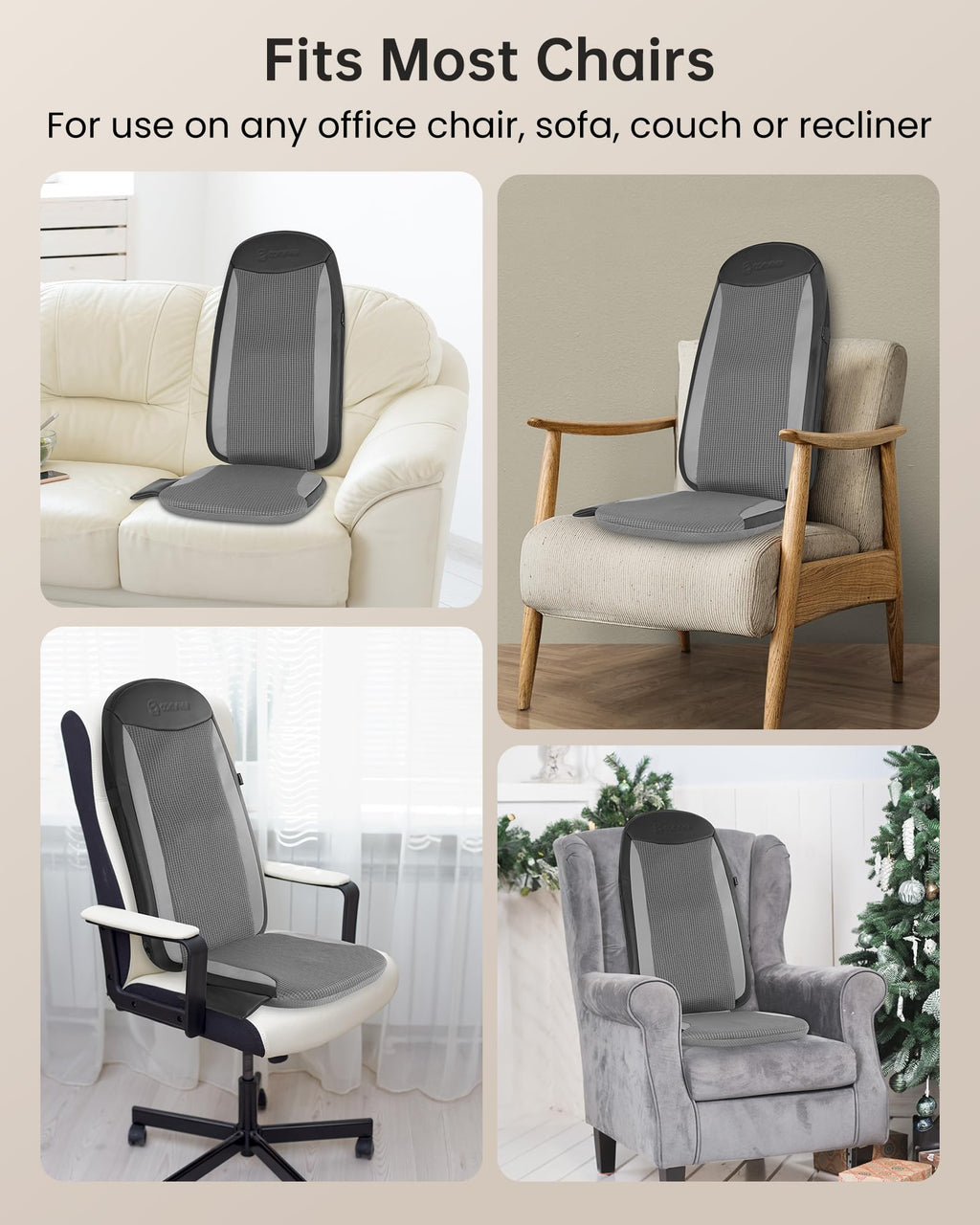 COMFIER Shiatsu Back Massager with Heat,Massage Chair Pad for Back Relief deep,Heated seat Cushion,Chair Massager for Neck,Hip with Kneading & Vibration,Home Office,Gifts for Women Men,Dad,Mom - Very Good