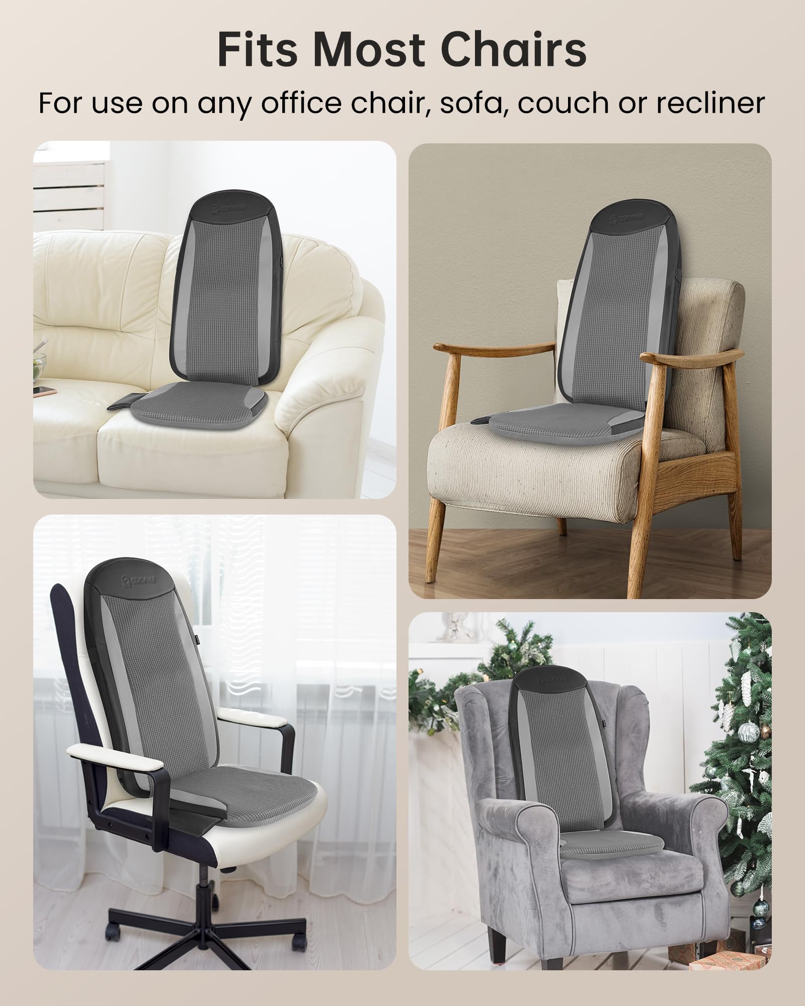 COMFIER Shiatsu Back Massager with Heat,Massage Chair Pad for Back Relief deep,Heated seat Cushion,Chair Massager for Neck,Hip with Kneading & Vibration,Home Office,Gifts for Women Men,Dad,Mom - Very Good