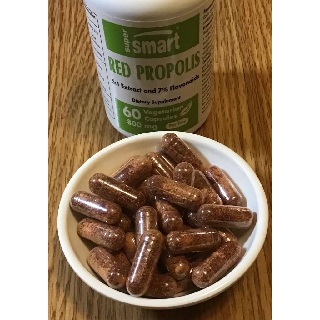 Red Propolis - Stimulates the Immune System - Helps Fight Infections and Bacteria - Anti-Inflammatory - Antioxidant - Dalbergia ecastaphyllum - Vegetarian - SuperSmart - BBE 06/2026