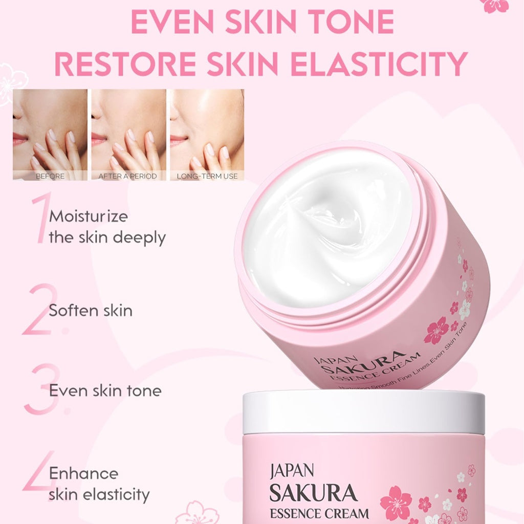 Skin Care For Teenage Girls,Cherry Blossom Skincare Sets Teen Skincare Set,Pamper Sets For Women Gifts,Skin Care Sets & Kits Face Serum,Face Cream,Sleep Mask (One Size, Sakura-Moisturizing Kit)