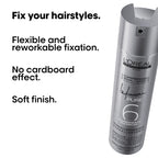 L'Or'eal Professionnel, Infinium Pure Hairspray, Repositionable Strong Fixing Spray & Ultra Fine Diffusion, Natural Shine & Touch, Lightweight & Hypoallergenic Formulation, Fragrance Free, 300 ml