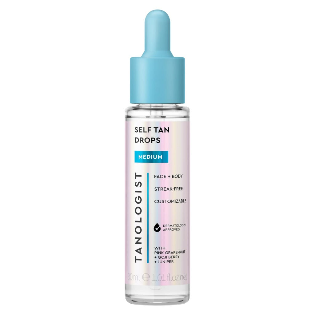 Tanologist Self Tan Drops - Medium 30ml - Face & Body - Sensitive Skin - Vegan & Clean Ingredients - Damaged Box