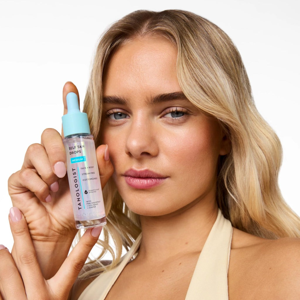 Tanologist Self Tan Drops - Medium 30ml - Face & Body - Sensitive Skin - Vegan & Clean Ingredients - Damaged Box
