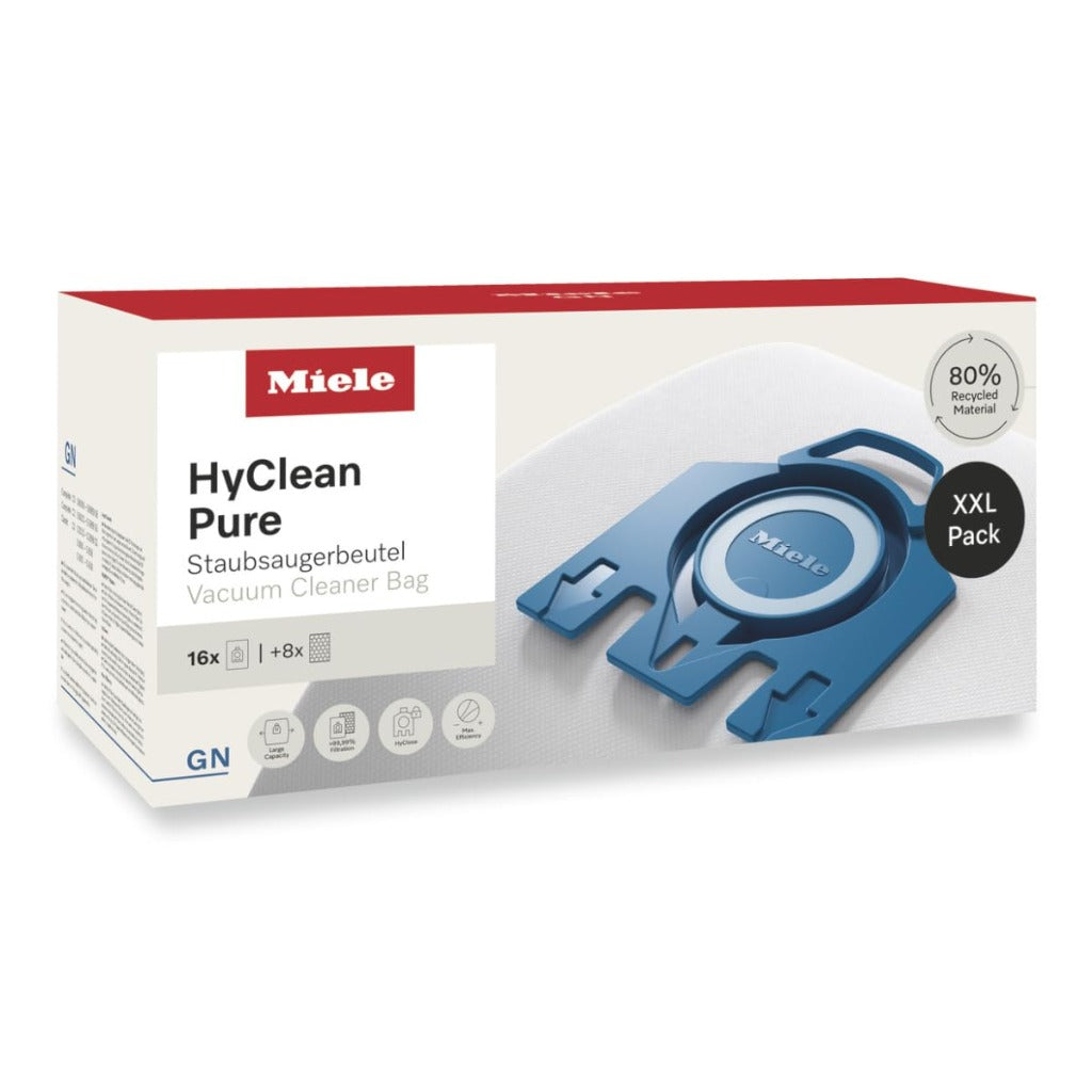 Miele MaxiPack HyClean 3D GN Vacuum Cleaner Bags - 16 Pack Dust Bags for Miele Vacuums