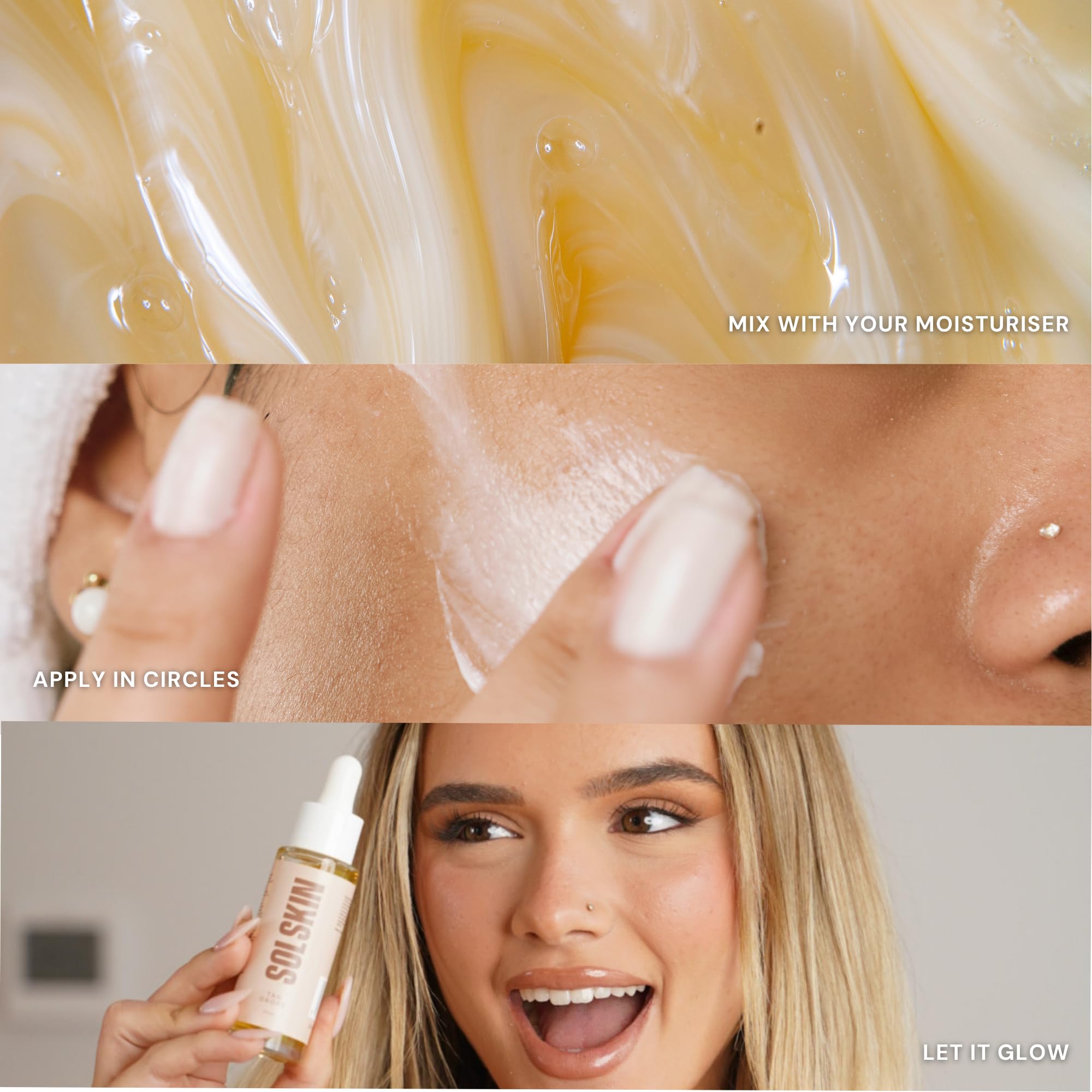 SOLSKIN Tanning Drops for Face & Body Custom Glow with Hyaluronic Acid & Papaya, Mix into Skin Care or Moisturiser for Gradual Fake Tan, Dermatologist-Tested for Sensitive Skin, Vegan, 25ml - Damaged Box