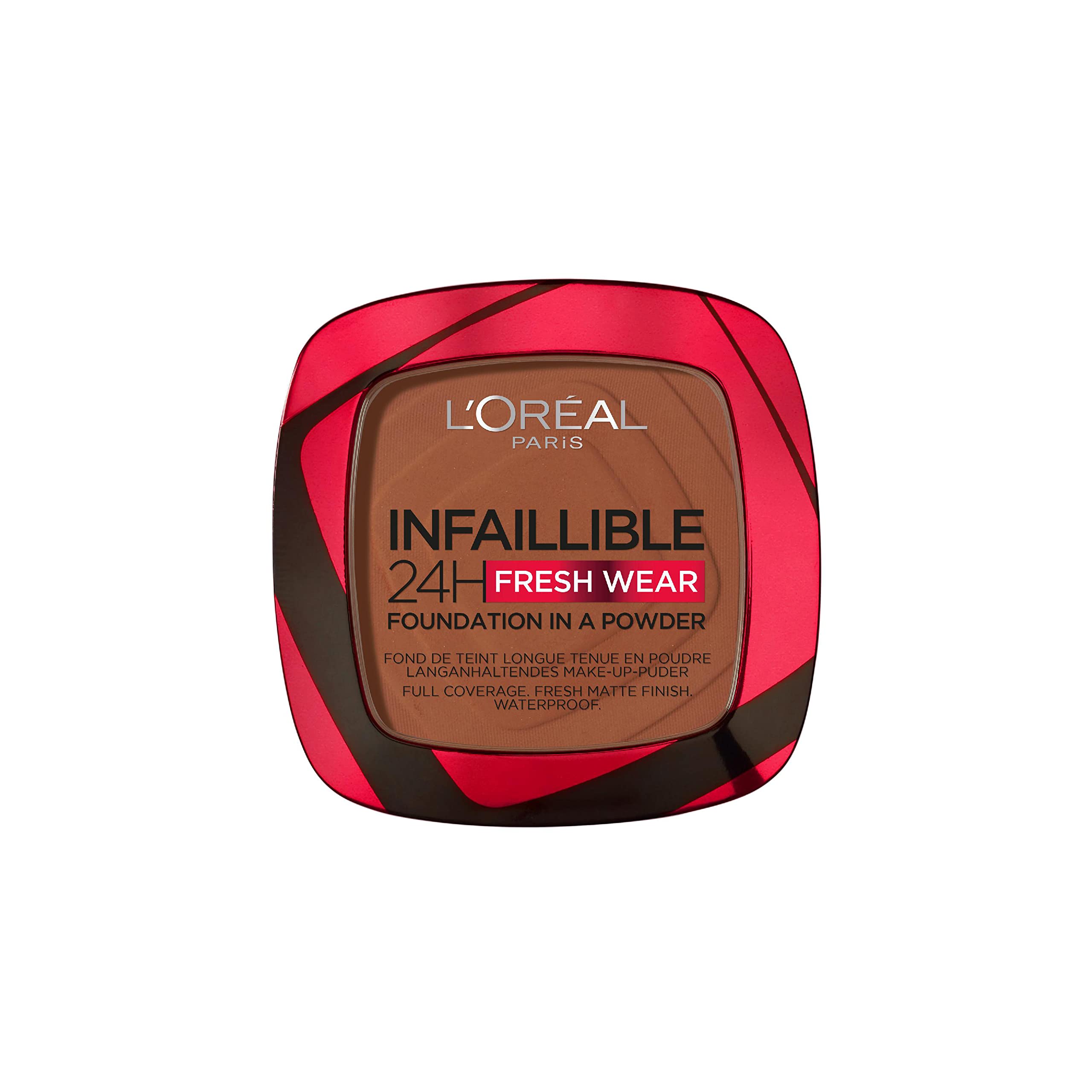 L'Or'eal Paris Infallible 24H Fresh Wear Foundation in a Powder, Full-coverage, Longwear, Weightless Smooth Finish, Water-proof and Transfer-proof, 120 Vanilla - New