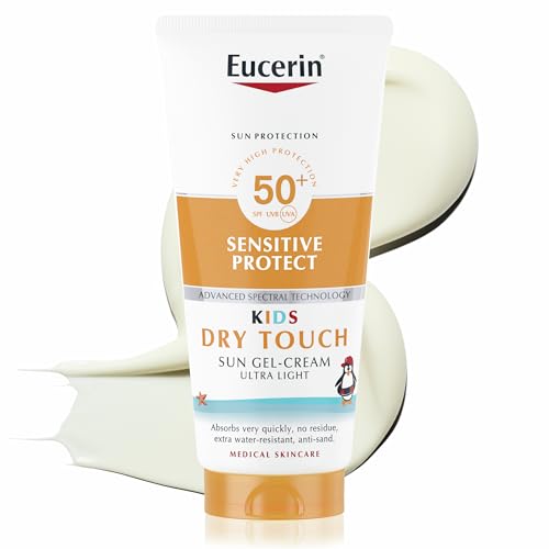 Eucerin Sun Kids Sensitive Protect SPF50+ Sun Cream 200ml - UVA/UVB, Water-Resistant Gel-Cream for Children's Skin