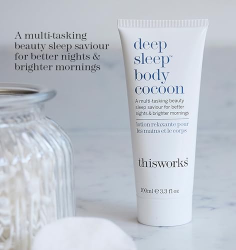 This Works Deep Sleep Body Cocoon, 100 ml - Body Lotion with Soothing Shea Butter to Support Dry Skin - Nourishing Body Moisturiser Infused with Lavender and Camomile Essential Oils for Restful Sleep - Damaged Box