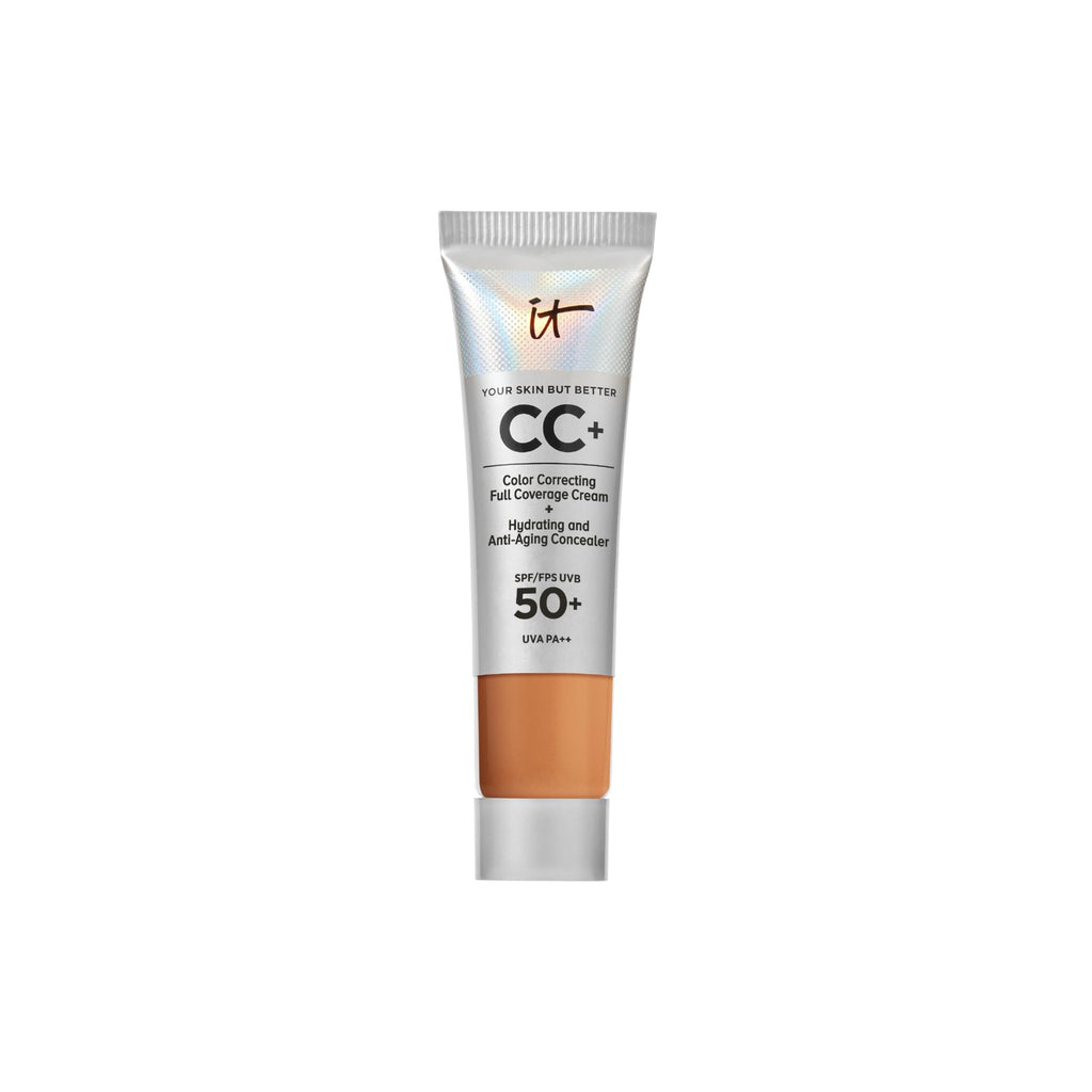 iT Cosmetics CC+ Cream SPF 50+ Full-Coverage CC Cream Foundation with Hyaluronic Acid, Niacinamide & Vitamin E for a Radiant Finish, CC Cream, Your Skin But Better, (Full Size or Travel Size) - New