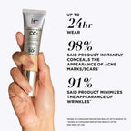 iT Cosmetics CC+ Cream SPF 50+ Full-Coverage CC Cream Foundation with Hyaluronic Acid, Niacinamide & Vitamin E for a Radiant Finish, CC Cream, Your Skin But Better, (Full Size or Travel Size) - New
