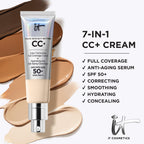 iT Cosmetics CC+ Cream SPF 50+ Full-Coverage CC Cream Foundation with Hyaluronic Acid, Niacinamide & Vitamin E for a Radiant Finish, CC Cream, Your Skin But Better, (Full Size or Travel Size) - New