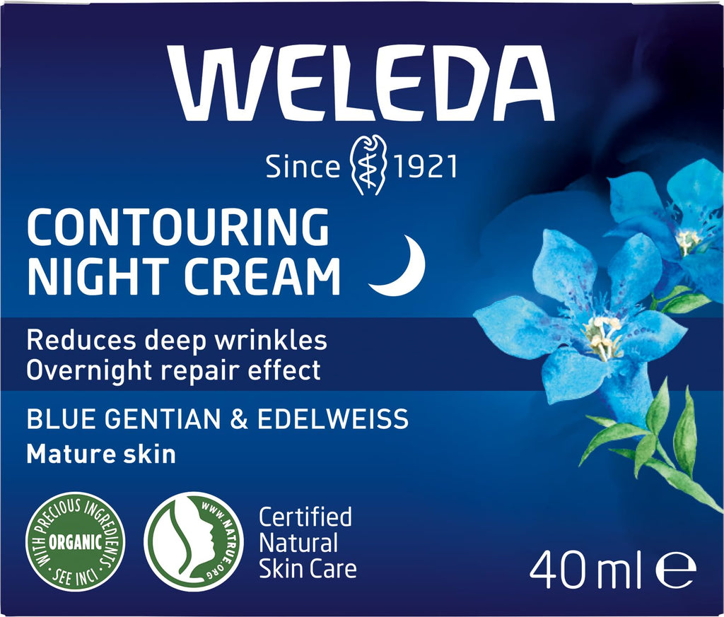 Weleda Contouring Night Face Cream - Blue Gentian & Edelweiss - Natural Collagen+ Complex - Vegan - 40ml