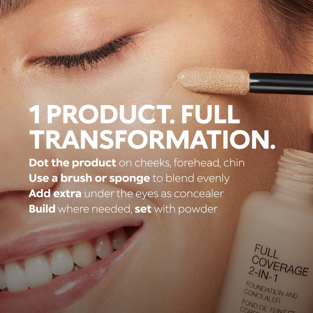 KIKO Milano Full Coverage 2-in-1 Foundation & Concealer 02 - WR 10, 2 In 1 Foundation And Concealer, Superior Coverage - New