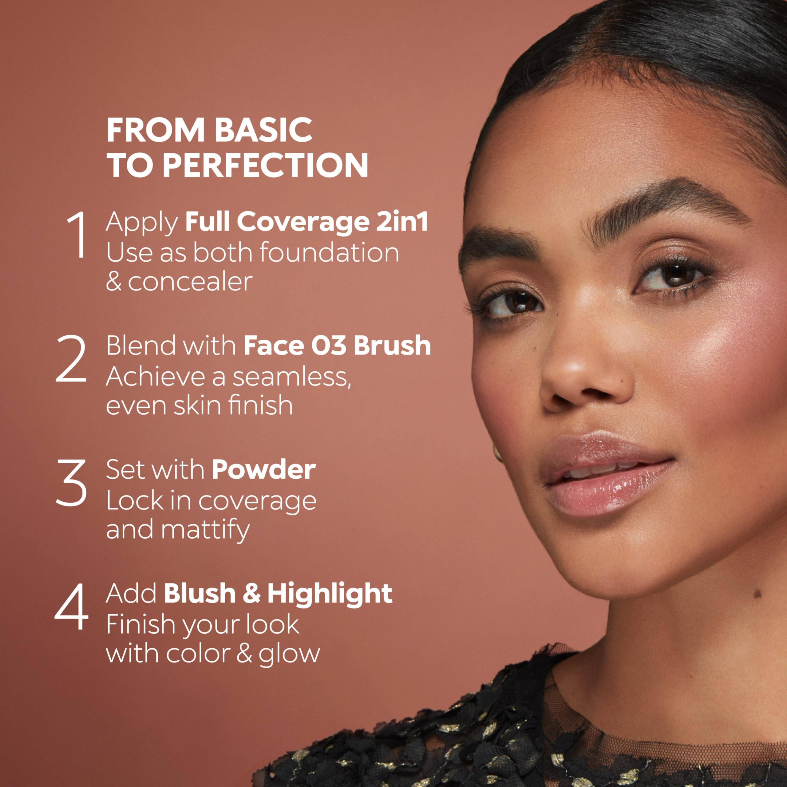 KIKO Milano Full Coverage 2-in-1 Foundation & Concealer 02 - WR 10, 2 In 1 Foundation And Concealer, Superior Coverage - New