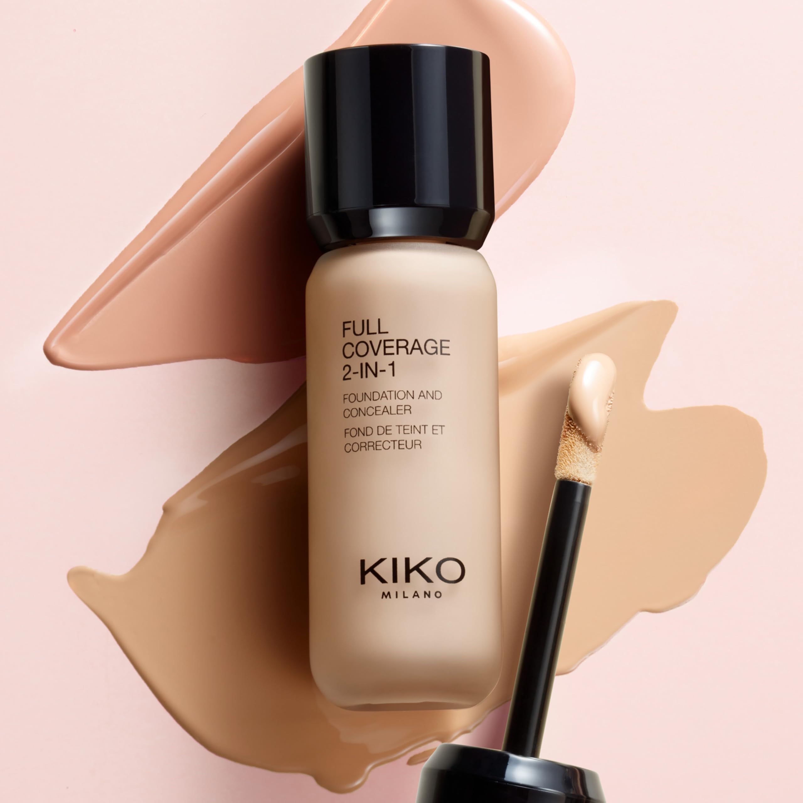 KIKO Milano Full Coverage 2-in-1 Foundation & Concealer 02 - WR 10, 2 In 1 Foundation And Concealer, Superior Coverage - New