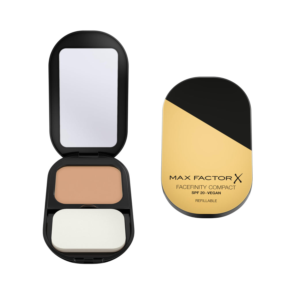 Max Factor Facefinity Compact Foundation - 001 Porcelain - 10g - SPF 15 Pressed Powder - New
