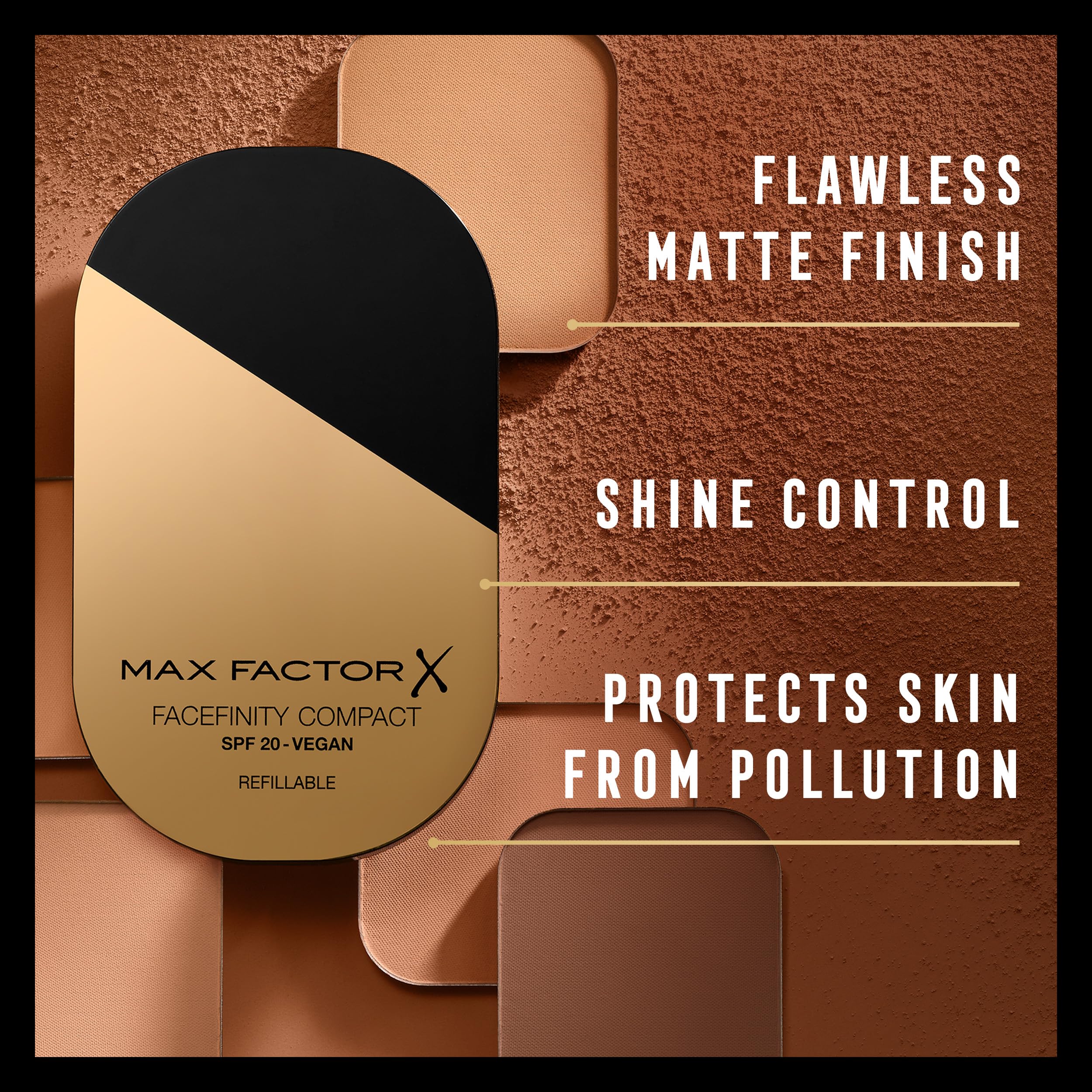 Max Factor Facefinity Compact Foundation - 001 Porcelain - 10g - SPF 15 Pressed Powder - New