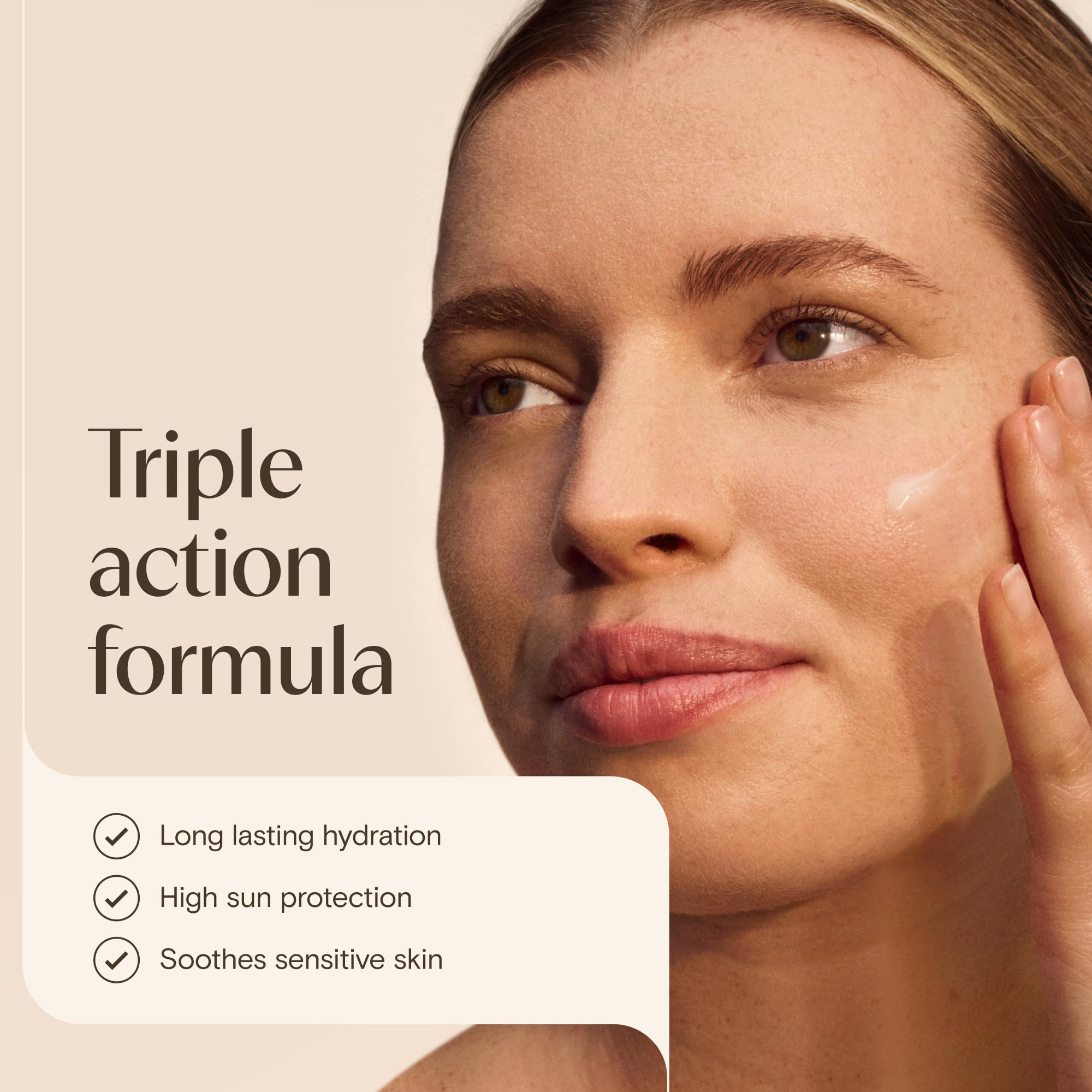 Aveeno Calm + Restore Moisturising Lotion SPF 50, 50ml - Daily Facial Moisturiser for Sensitive Skin - Damaged Box