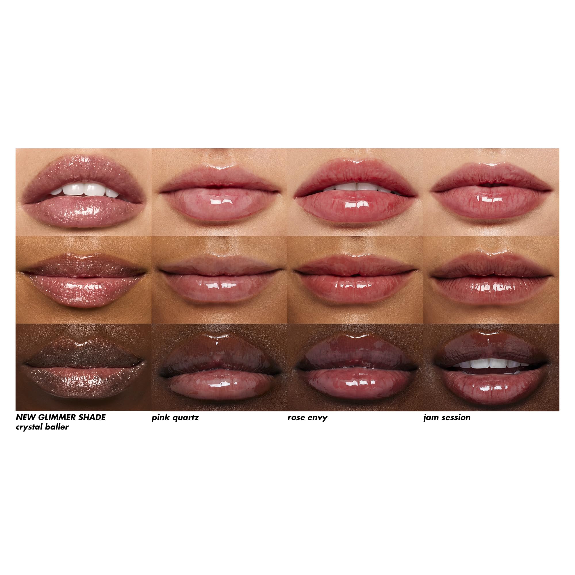 e.l.f. Glow Reviver Quad Goals Lip Oil Kit - 4 Shades (Pink Quartz, Rose Envy, Jam Session, Crystal Baller)- Hydrating Sheer Colour, Vegan & Cruelty-Free Lip Gloss Set