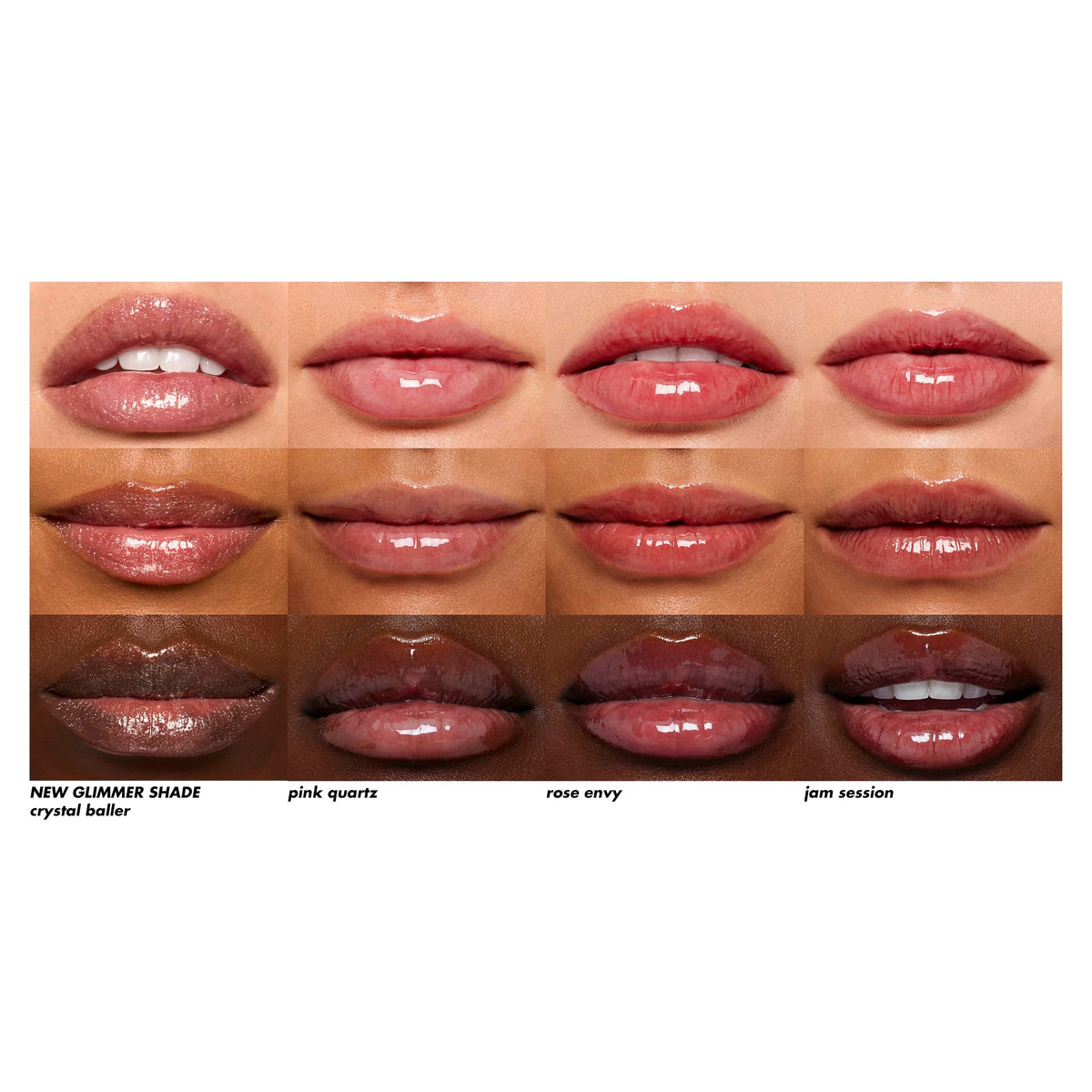 e.l.f. Glow Reviver Quad Goals Lip Oil Kit - 4 Shades (Pink Quartz, Rose Envy, Jam Session, Crystal Baller)- Hydrating Sheer Colour, Vegan & Cruelty-Free Lip Gloss Set - New