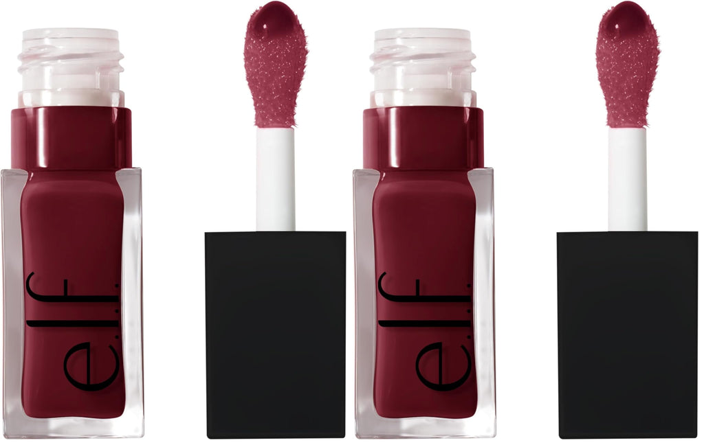 e.l.f. Glow Reviver Quad Goals Lip Oil Kit - 4 Shades (Pink Quartz, Rose Envy, Jam Session, Crystal Baller)- Hydrating Sheer Colour, Vegan & Cruelty-Free Lip Gloss Set