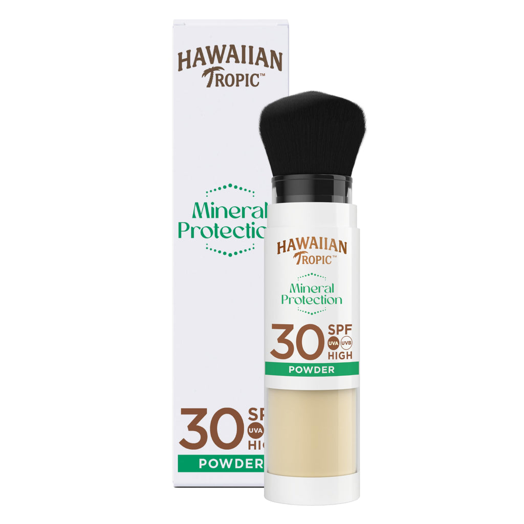 Hawaiian Tropic Mineral Protection Sunscreen Powder SPF 30 UVA plus UVB Protection, Make Up Compatible, Zinc Oxide Filters, Water Resistant, Vegan - New