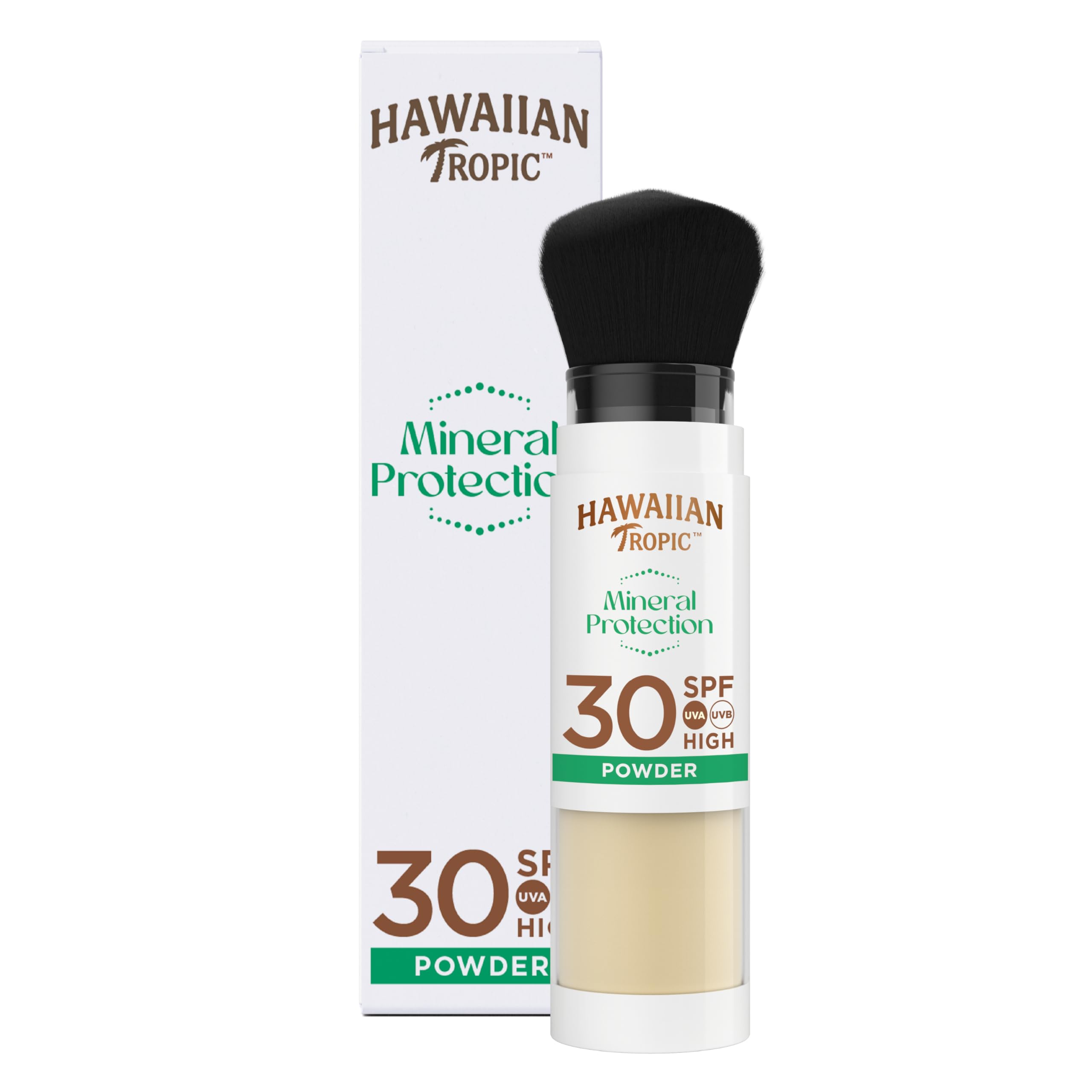 Hawaiian Tropic Mineral Protection Sunscreen Powder SPF 30 UVA plus UVB Protection, Make Up Compatible, Zinc Oxide Filters, Water Resistant, Vegan - New