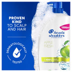 Head & Shoulders Apple Fresh Anti-Dandruff Shampoo 1000ml - Flake Free Daily Use for All Hair Types - New