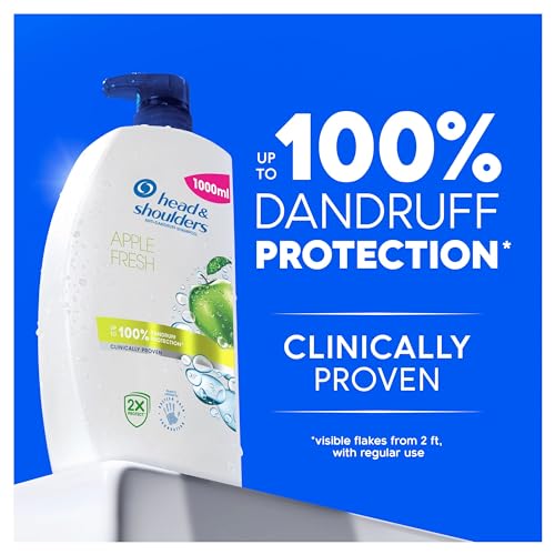 Head & Shoulders Apple Fresh Anti-Dandruff Shampoo 1000ml - Flake Free Daily Use for All Hair Types - New
