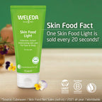 Weleda Skin Food Light Twin Pack, Dry Skin Moisturiser, Moisturising Cream & Primer, Face & Body, For Men & Women, Multiple Uses, Certified Natural, 2 x 75ml - Damaged Box - BBE 06/2028