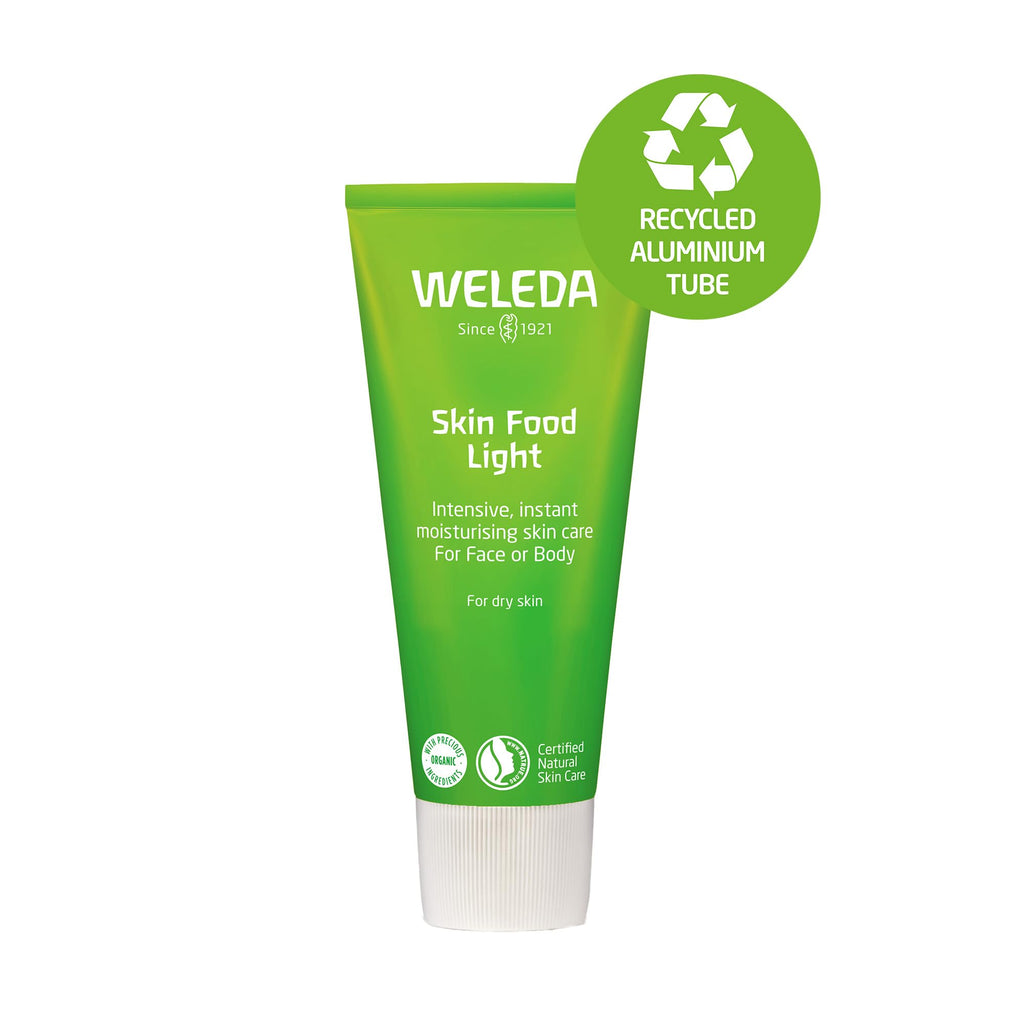 Weleda Skin Food Light Twin Pack, Dry Skin Moisturiser, Moisturising Cream & Primer, Face & Body, For Men & Women, Multiple Uses, Certified Natural, 2 x 75ml - Damaged Box - BBE 06/2028