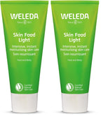 Weleda Skin Food Light Twin Pack, Dry Skin Moisturiser, Moisturising Cream & Primer, Face & Body, For Men & Women, Multiple Uses, Certified Natural, 2 x 75ml - Damaged Box - BBE 06/2028