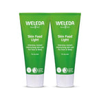 Weleda Skin Food Light Twin Pack, Dry Skin Moisturiser, Moisturising Cream & Primer, Face & Body, For Men & Women, Multiple Uses, Certified Natural, 2 x 75ml - Damaged Box - BBE 06/2028