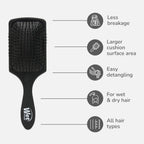 Wet Brush Paddle Detangle Brush, Black Frost, Ultra Soft IntelliFlex Detangle Brush with AquaVent Design, Distributes Hair Treatments Evenly, Slides Easily Through Tangles, Suitable for - Damaged Box