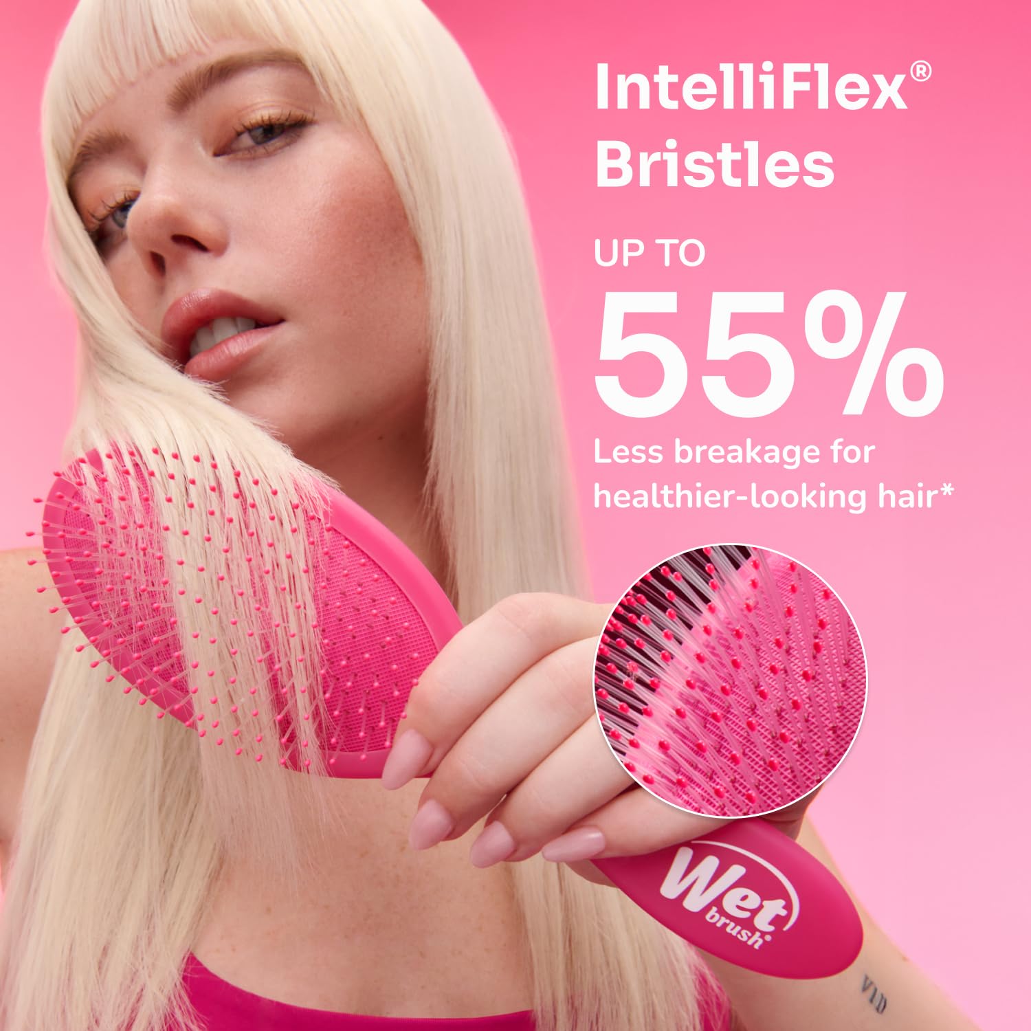 Wet Brush Paddle Detangle Brush, Black Frost, Ultra Soft IntelliFlex Detangle Brush with AquaVent Design, Distributes Hair Treatments Evenly, Slides Easily Through Tangles, Suitable for - Damaged Box