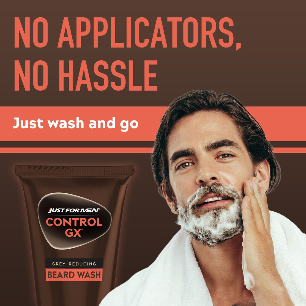 Just For Men Control GX Grey Reducing Beard Wash - All Shades - 118ml - Gradual Colour Shampoo - New