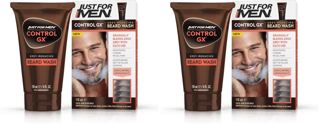 Just For Men Control GX Grey Reducing Beard Wash - All Shades - 118ml - Gradual Colour Shampoo - New