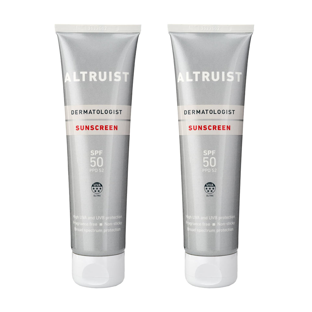Altruist Dermatologist Sunscreen SPF 50 - 5-Star UVA - Sensitive Skin - Dr Andrew Birnie - 2 x 100ml Twin Pack - Damaged Box