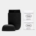 Fussy - Mens Natural Refillable Deodorant - Aluminium Free - 24 Hour Protection - Midnight Black Case & Variety Refill Pack (2 x 40g) - Wide Eyed & Forest Haze - Vegan & Cruelty Free - New