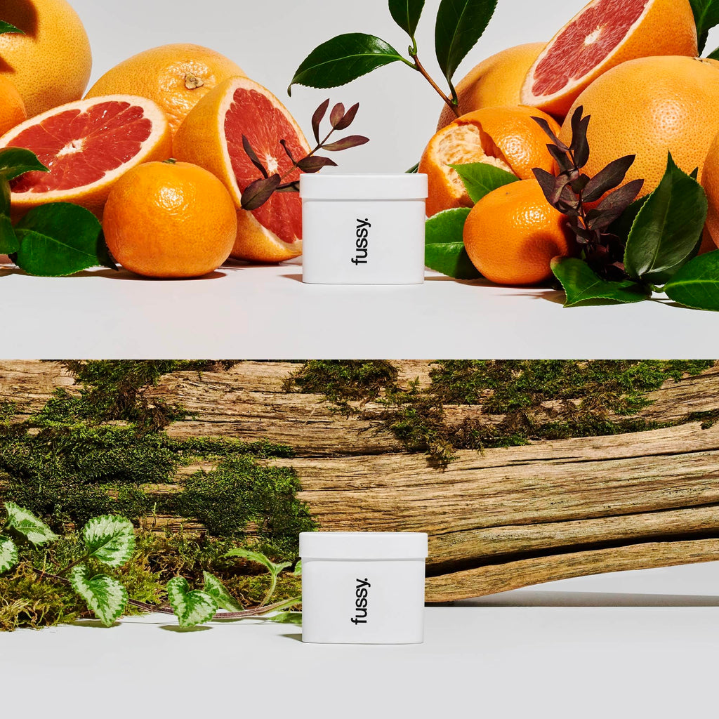 Fussy - Mens Natural Refillable Deodorant - Aluminium Free - 24 Hour Protection - Midnight Black Case & Variety Refill Pack (2 x 40g) - Wide Eyed & Forest Haze - Vegan & Cruelty Free - New