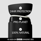 Fussy - Mens Natural Refillable Deodorant - Aluminium Free - 24 Hour Protection - Midnight Black Case & Variety Refill Pack (2 x 40g) - Wide Eyed & Forest Haze - Vegan & Cruelty Free - New