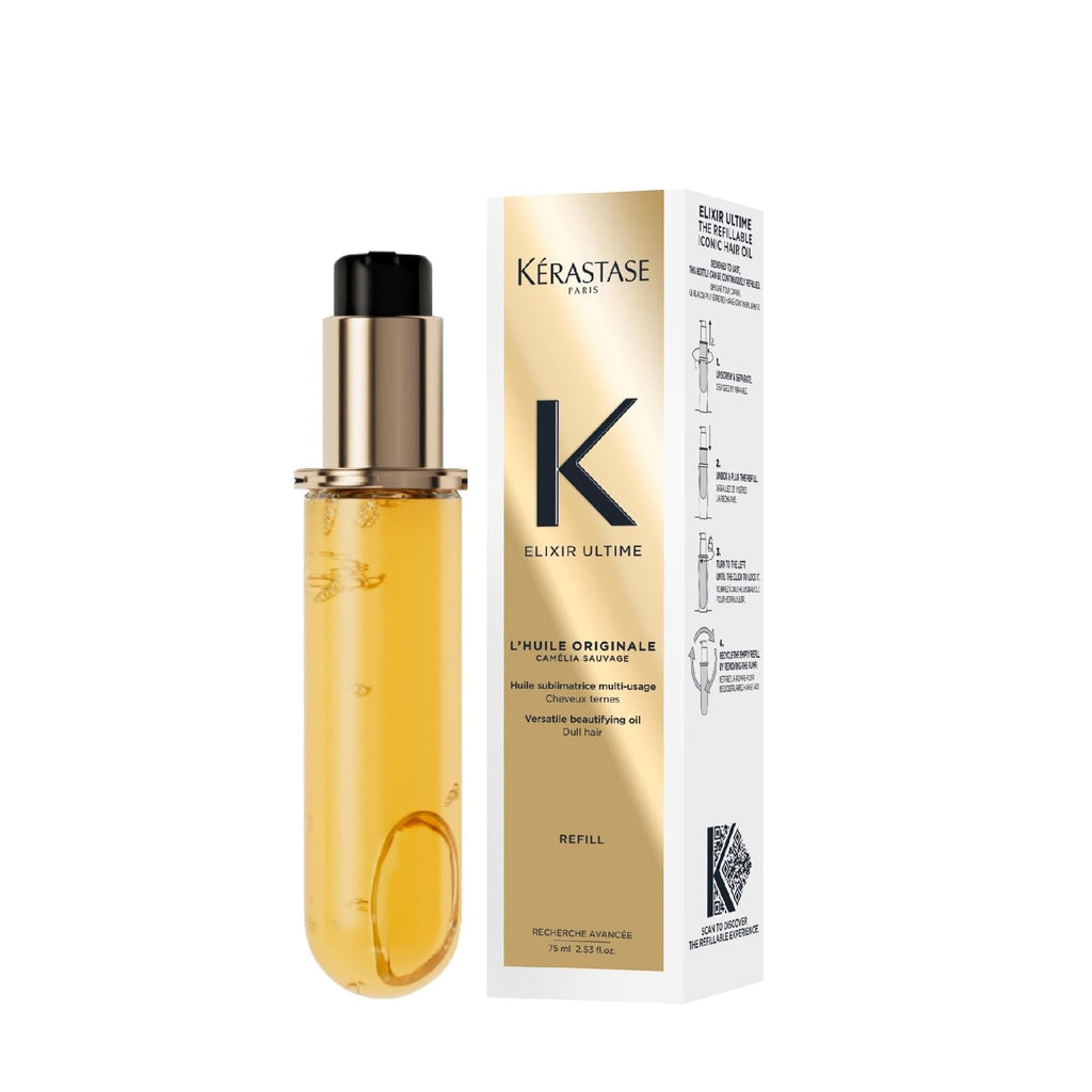 K'erastase Elixir Ultime Hair Oil, Nourishes Dull Hair, For All Hair Types, Strengthens and Protects Hair From Heat, With Argan and Camellia Oil, L'Huile Originale, 30ml - New